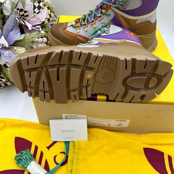 Men’s Gucci X Adidas Lace up boots size 8.5 made in Italy - Picture 9 of 10